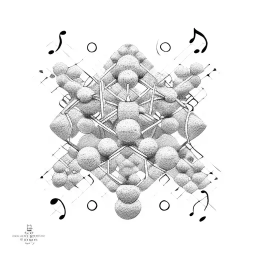 DNA molecule made of music notes tattoo design idea