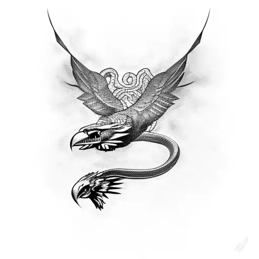 snake, raven, odin tattoo design idea