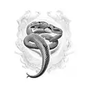 cobras com cogumelo tattoo design idea