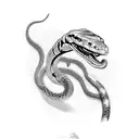 cobras com cogumelo tattoo design idea