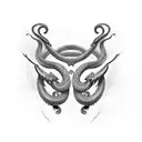 cobras com cogumelo tattoo design idea