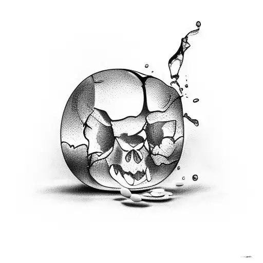 Bean inside of ice cube tattoo design idea