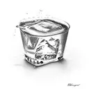 A kidney bean inside of ice cube tattoo design idea