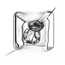 A kidney bean inside of ice cube tattoo design idea