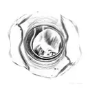 A kidney bean inside of ice cube tattoo design idea
