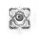 A kidney bean inside of ice cube tattoo design idea