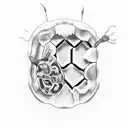 A kidney bean inside of ice cube tattoo design idea