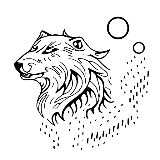 crying wolf tattoo design idea
