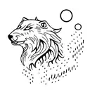 crying wolf tattoo design idea