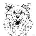 crying wolf tattoo design idea