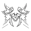 evil smiley emoji with demonic wings tattoo design idea