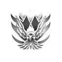 Eagle open wings tattoo design idea