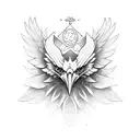 Eagle open wings tattoo design idea