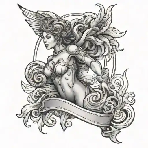 Goddess Nike tattoo design idea