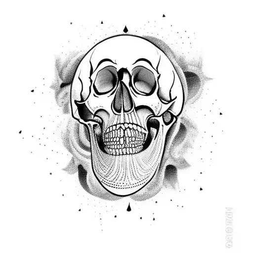 a bearded skull, It portrays the ceaseless rumination and deep thoughts that define the state of overthinking tattoo design idea