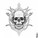 Bearded overthinking skull tattoo design idea