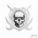 Bearded overthinking skull tattoo design idea