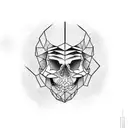 Bearded skull  tattoo design idea