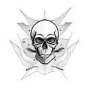 Bearded skull  tattoo design idea