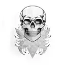 Bearded skull  tattoo design idea
