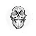 Bearded overthinking skull tattoo design idea