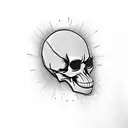 Bearded overthinking skull tattoo design idea