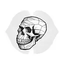 Bearded overthinking skull tattoo design idea