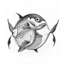 orca, swimming, fish tattoo design idea