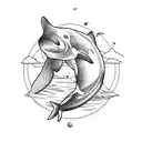 orca, swimming, fish tattoo design idea