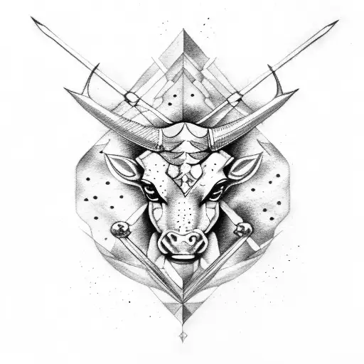 Sagittarius Taurus  tattoo design idea