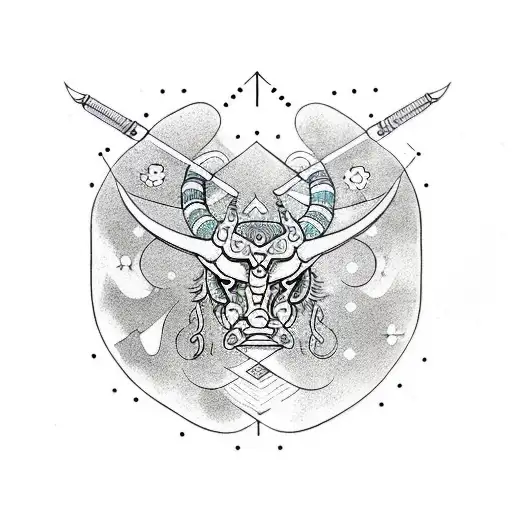 Sagittarius Taurus  tattoo design idea