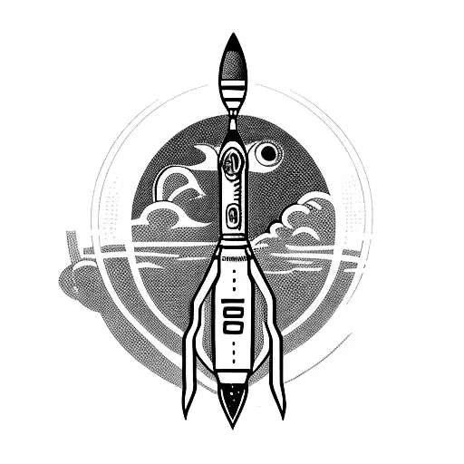 CCCR rocket with label "поехали" tattoo design idea