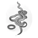 snake on finger tattoo design idea
