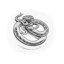 snake on finger tattoo design idea