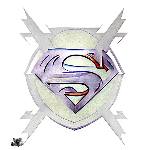 superman logo purple modern tattoo design idea