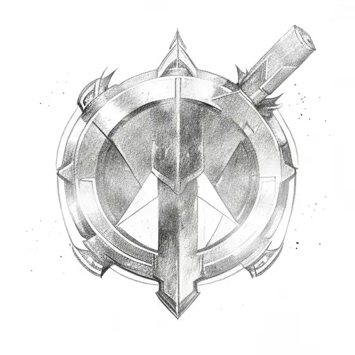 spartan shield with lambda tattoo design idea