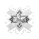 star with checkered tattoo design idea