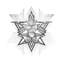 star with checkered tattoo design idea