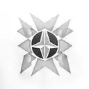 star with checkered tattoo design idea