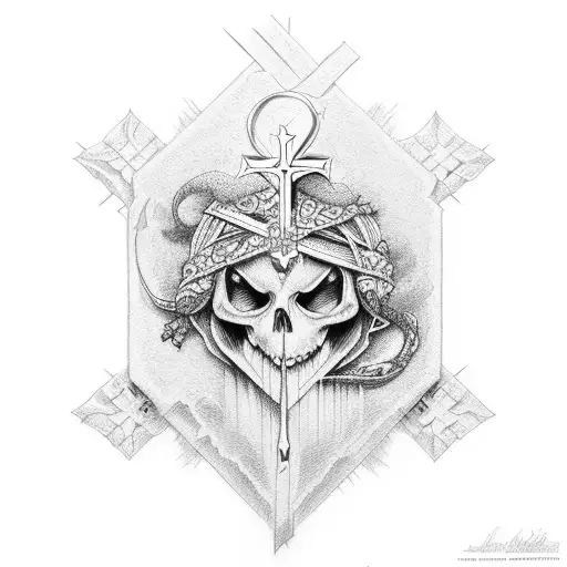 cross with faith tattoo design idea