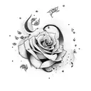 , white background, name Emilly Rose tattoo design idea