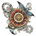 bio mechanical tattoo design idea