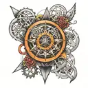 bio mechanical tattoo design idea