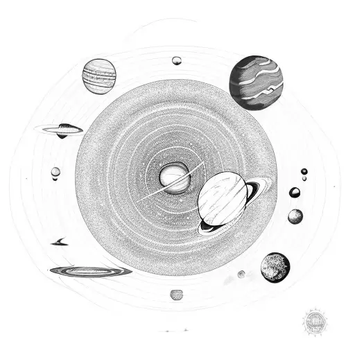 solar system tattoo design idea