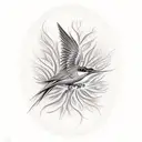 undead swallow bird  tattoo design idea