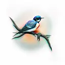 undead swallow bird  tattoo design idea