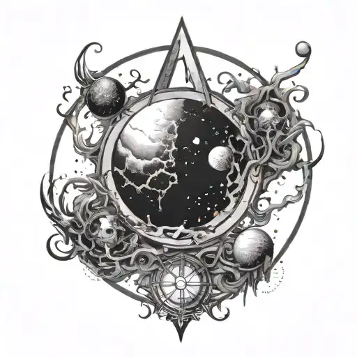 It's about space and planets.  I want a tattoo reflecting the cycle of life with a wise god tattoo design idea