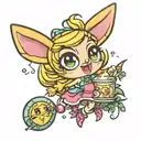 butter cup from powerpuff girls and lola bunny tattoo design idea