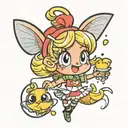 butter cup from powerpuff girls and lola bunny tattoo design idea