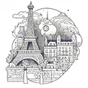 paris night tattoo design idea